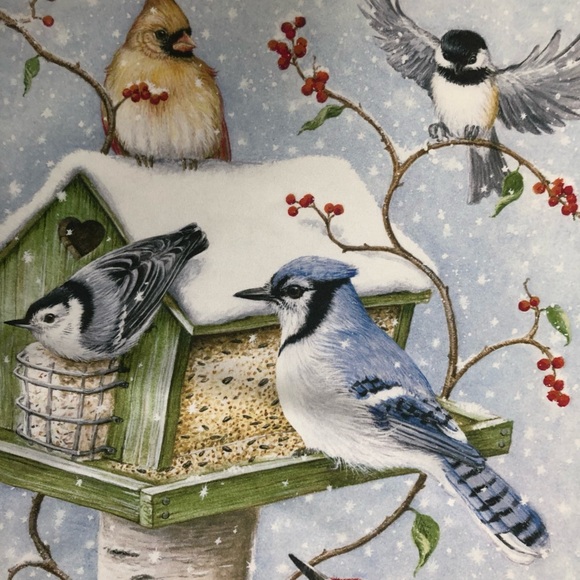 Toland Cardinal Winter Snow Birds Full Size Flag - Picture 7 of 9